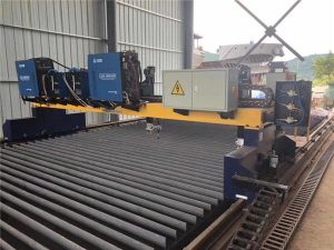 Двоен задвижващ портален CNC плазмено рязане машина за рязане на твърда стомана H лъч производствена линия